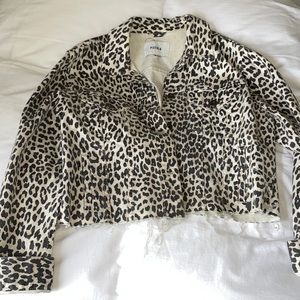 pistola denim jacket- cheetah print